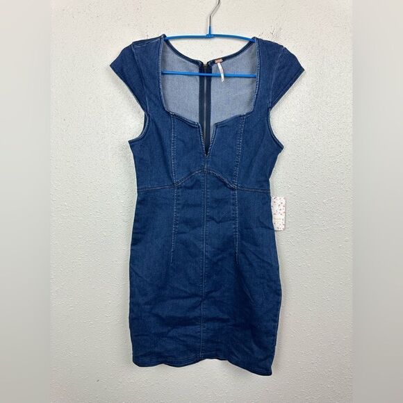 NWT Free People Women’s Denim Dress - Picture 1 of 5